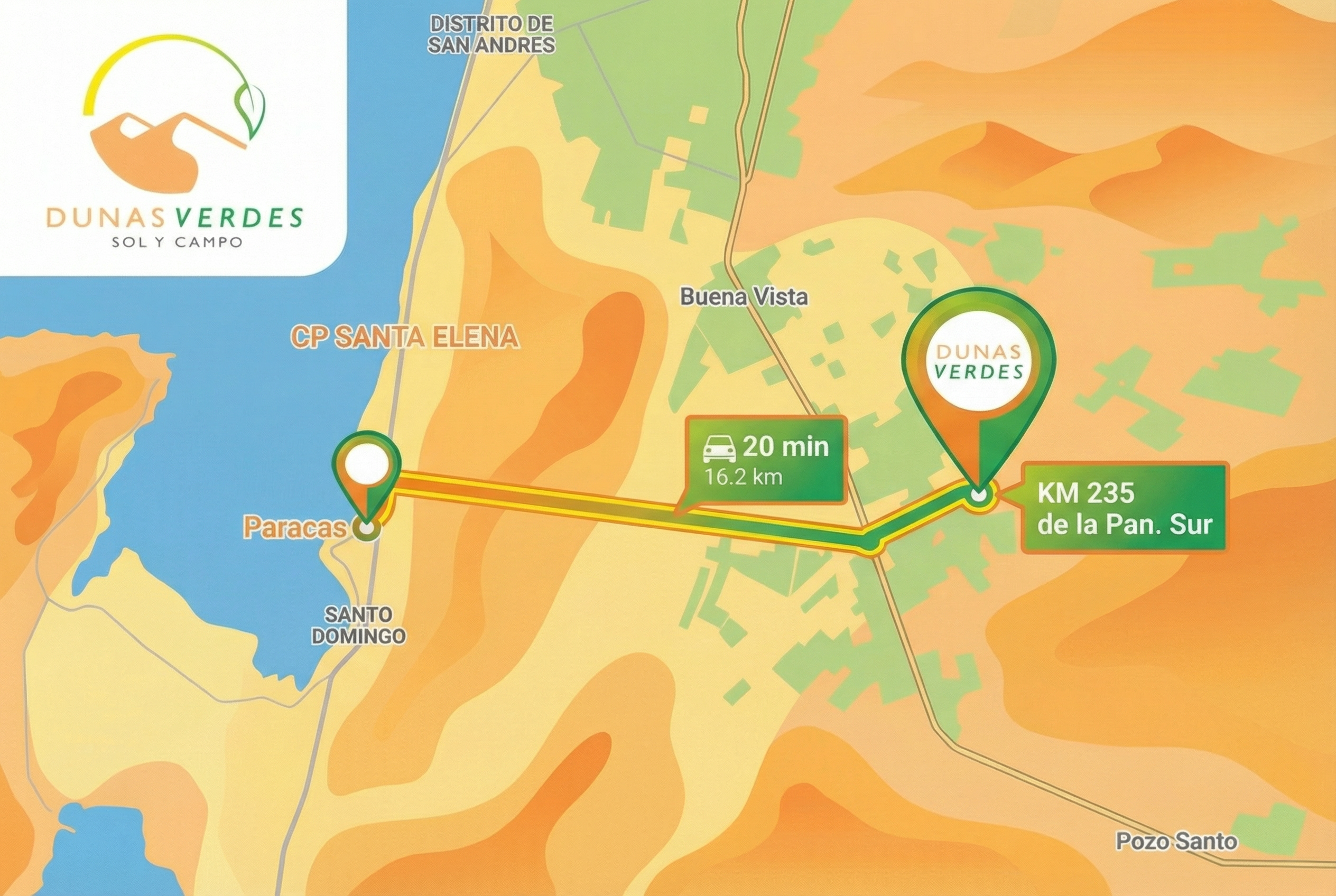 Ubicación Dunas Verdes - Mapa